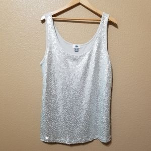 Old Navy Gray/Silver Sequined Tank Sz. XXL